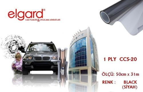 Elgard CCS-20 50cm x 31m Orta Koyu Siyah Ãizilmez Cam Filmi