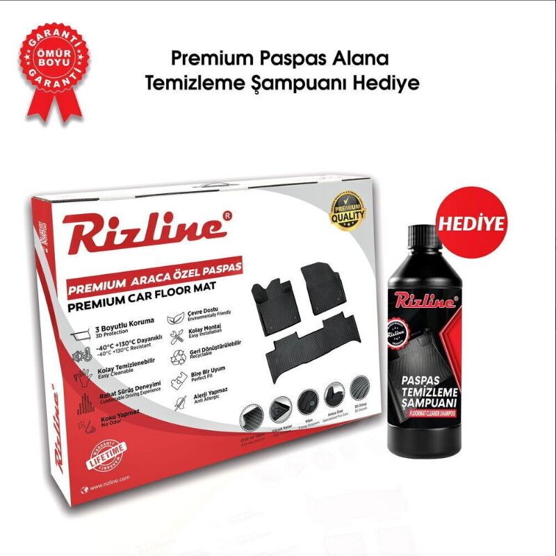 Rizline Premium 9D Tesla Model Y 2024 Sonrası ( Juniper ) Havuzlu Paspas