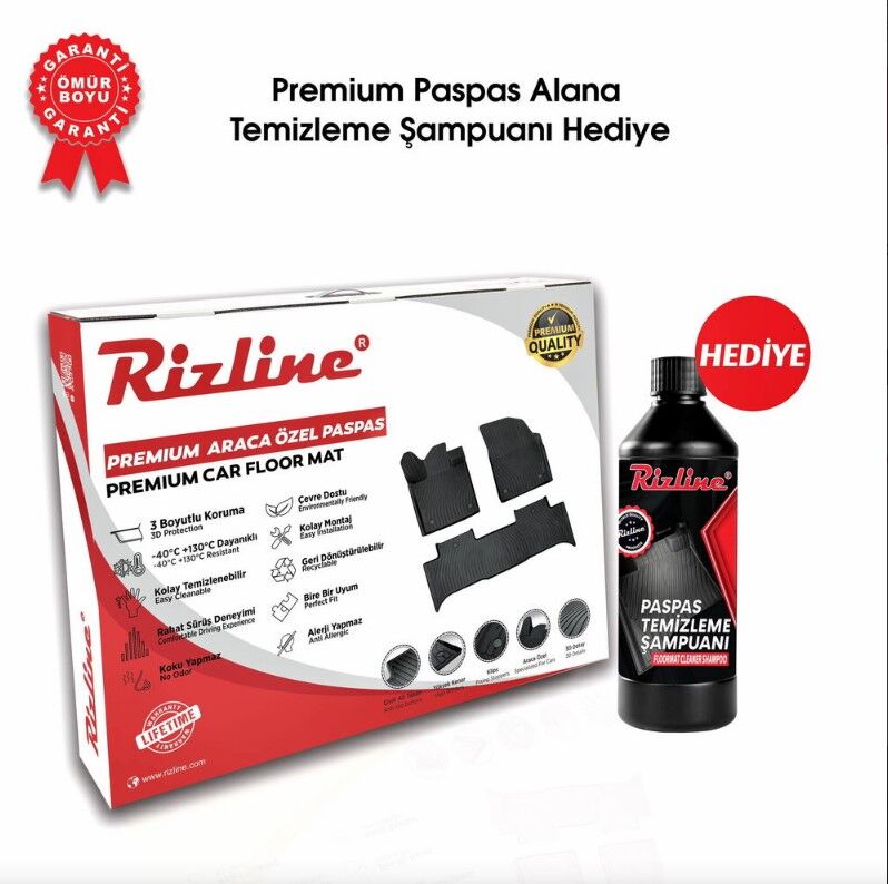 Rizline Premium Peugeot 208 2019 Sonrası Havuzlu Paspas
